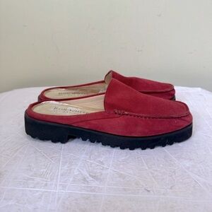 Ron White Renee Loafer Mules Slides Weatherproof Vibram Suede Comfort Lug Sole